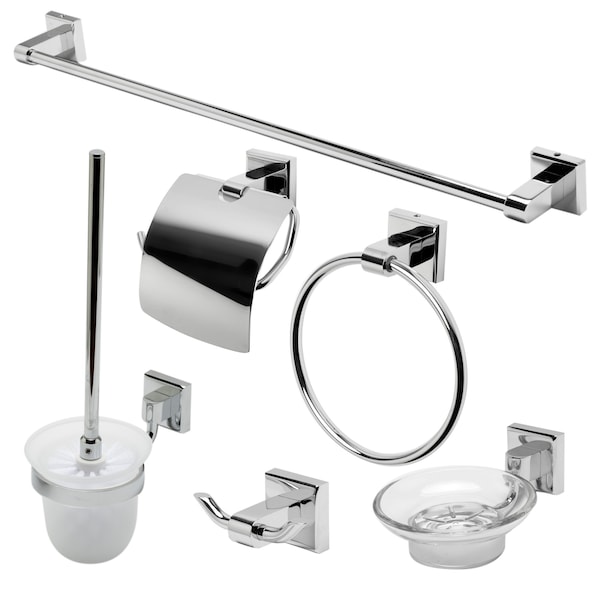 Alfi Brand Polished Chrome 6 Piece Matching Bathroom Accessory Set AB9509-PC - main